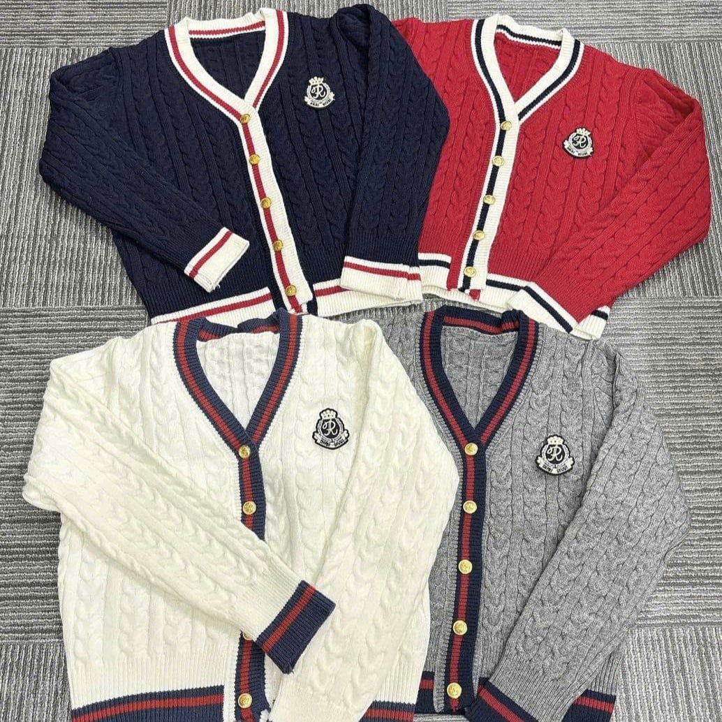  Áo Cardigan Len Nội Địa Hàn Freesize Màu Xám 