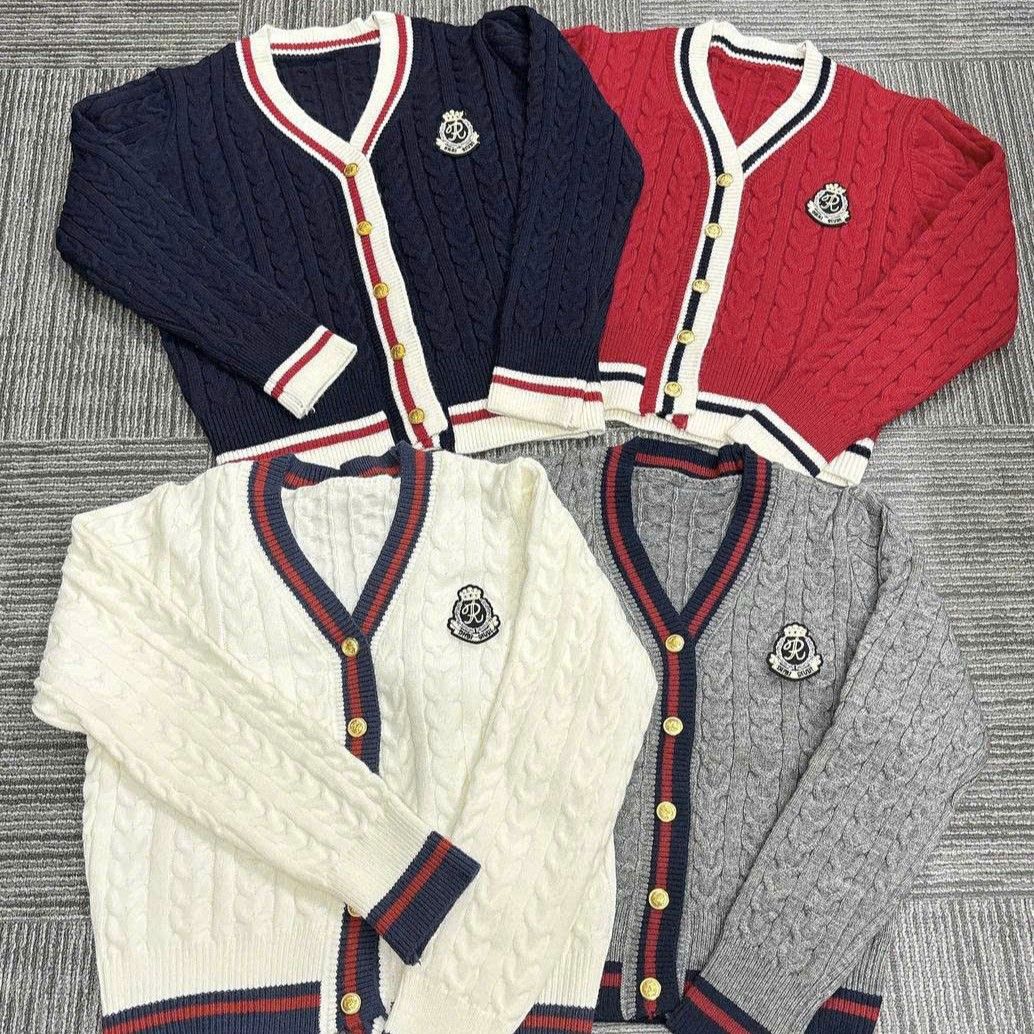  Áo Cardigan Len Nội Địa Hàn Freesize Màu Đỏ 