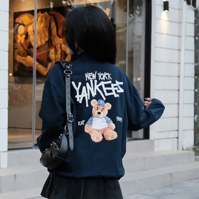  Áo Sweater Zip New Era - [Unisex] Bear EST.1903 NY Navy 