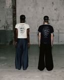  Áo Thun [Unisex] Badblood - [w-tee25-098] Mystic Shield Print Ringer T-Shirt Navy 