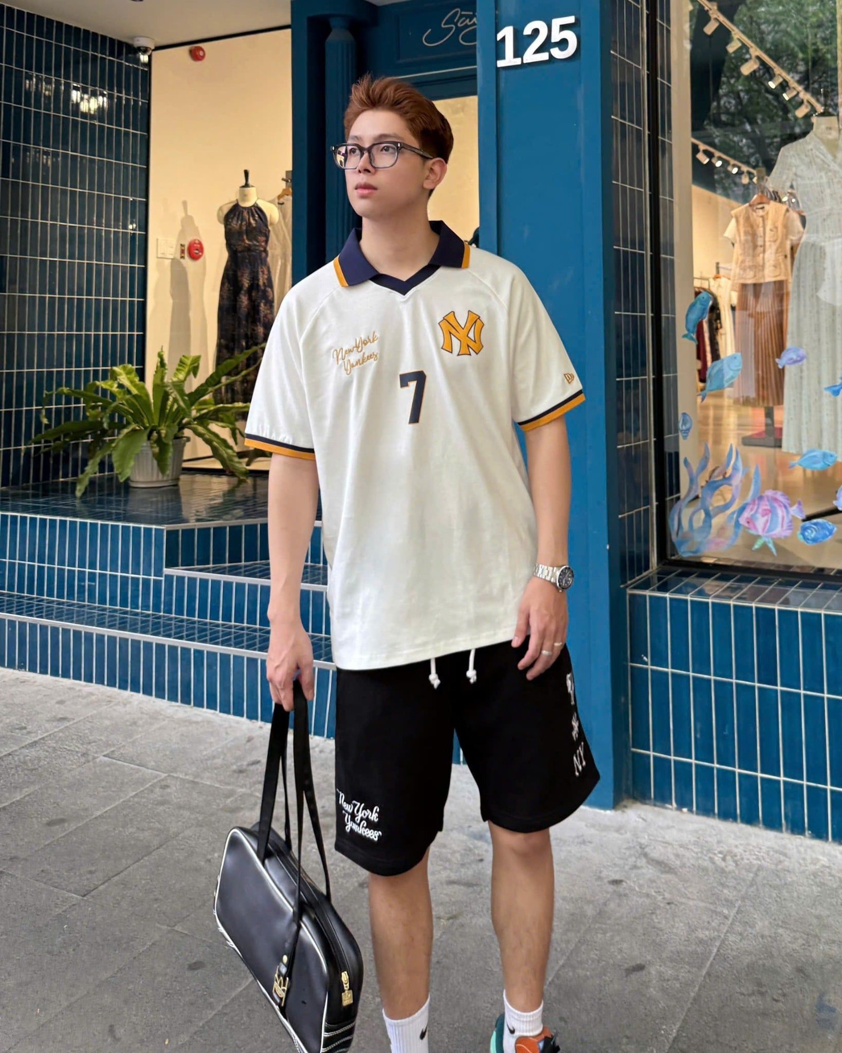  Áo Thun Polo New Era - [Unisex] Ny Yankees 7 White/Navy/Yellow - 16599860 