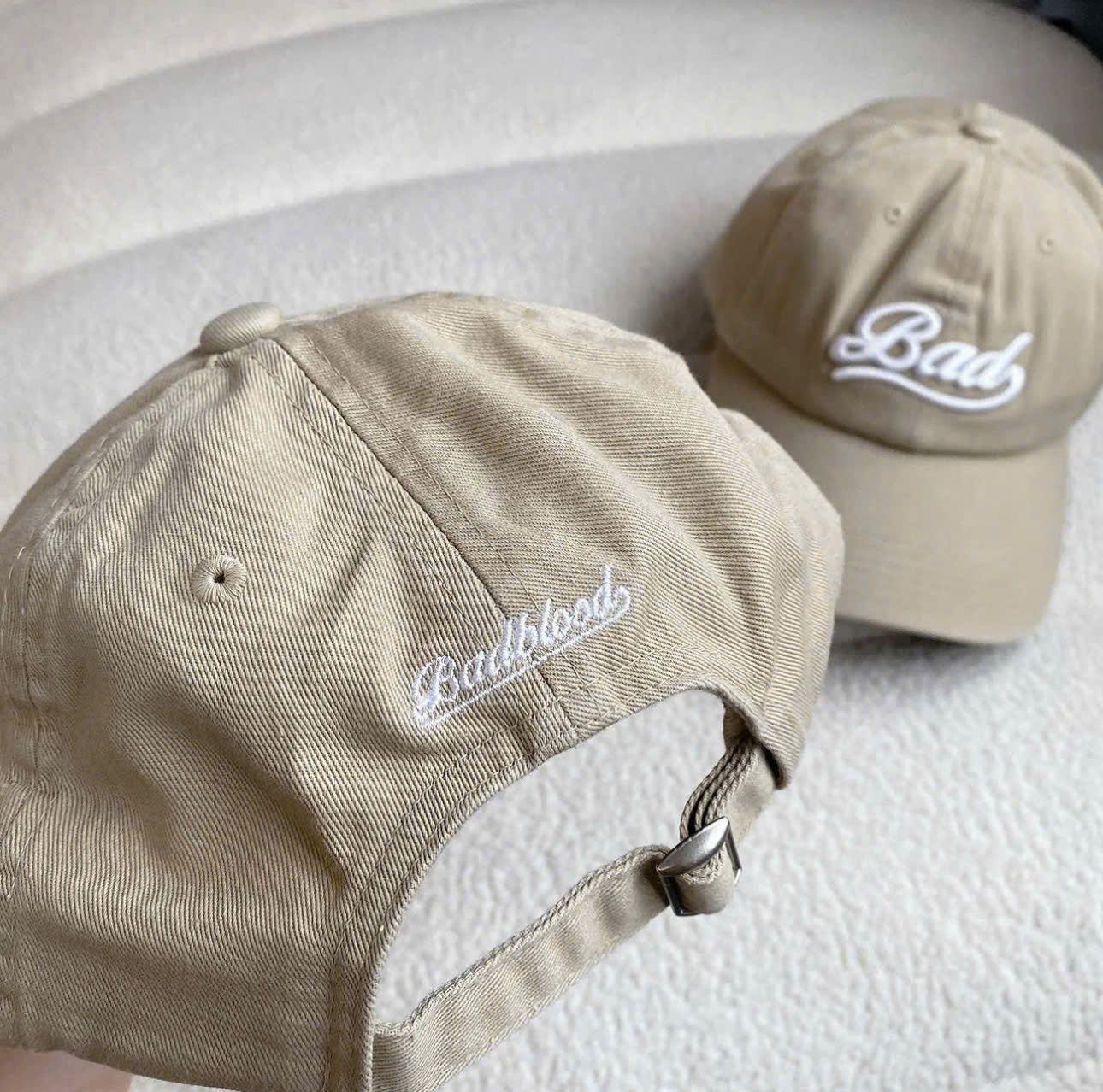  Nón Badblood - [w-hat24-003] Twill Cotton Ball Cap Beige 