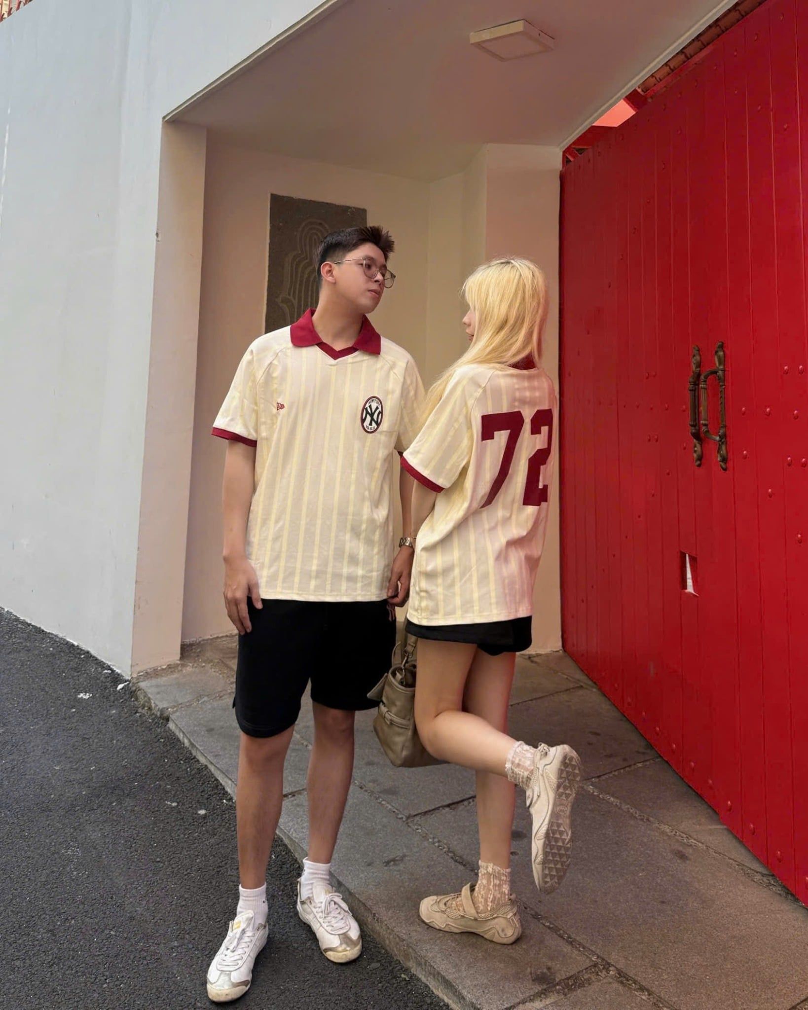  Áo Thun Polo New Era - [Unisex] NY Jersey 72 Red/Beige - 12244474 