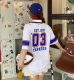  Áo Polo MLB [Unisex] Varsity Sport Jersey Overfit - 3FTSV1743 