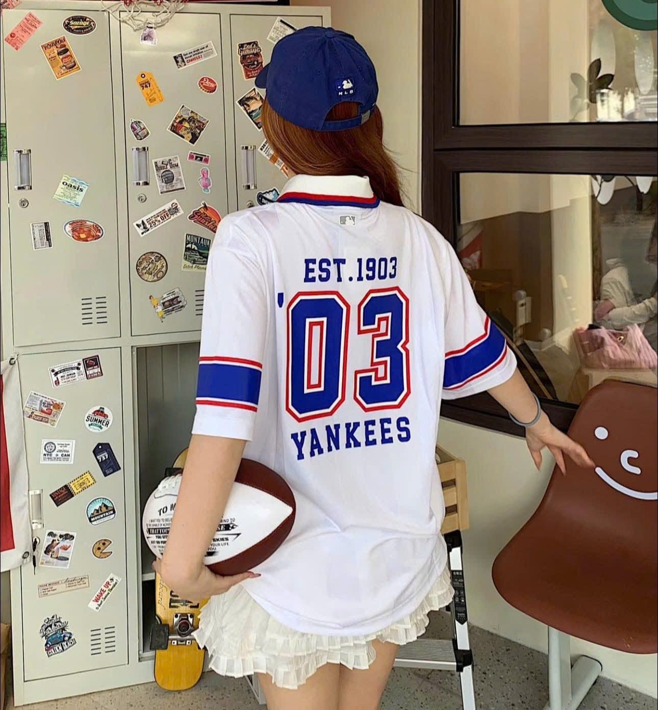  Áo Polo MLB [Unisex] Varsity Sport Jersey Overfit - 3FTSV1743 