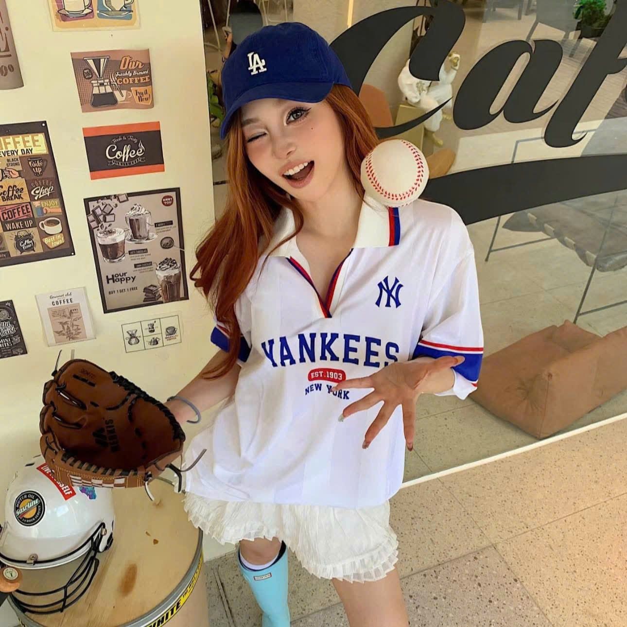  Áo Polo MLB [Unisex] Varsity Sport Jersey Overfit - 3FTSV1743 
