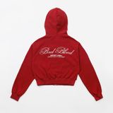  Áo Khoác [Unisex] Badblood - [w-hde24-022] Classic Logo Hooded ZipUp Red 