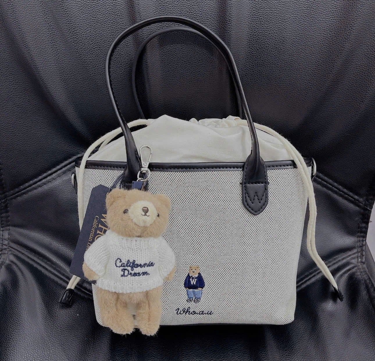  Túi Xách Whoau - Steve Canvas Tote Bag Black - WHBGG2224A 