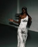  Áo Croptop [Nữ] Badblood - [w-tnk25-022] Ryan Patch One Shoulder Tank Washed White 