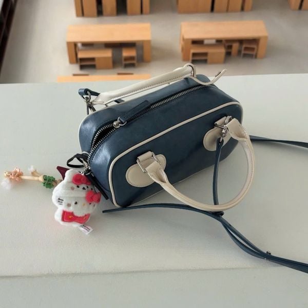 Túi Xách FindKapoor Korea - Heart Block Bag 22 Crinkled Blue