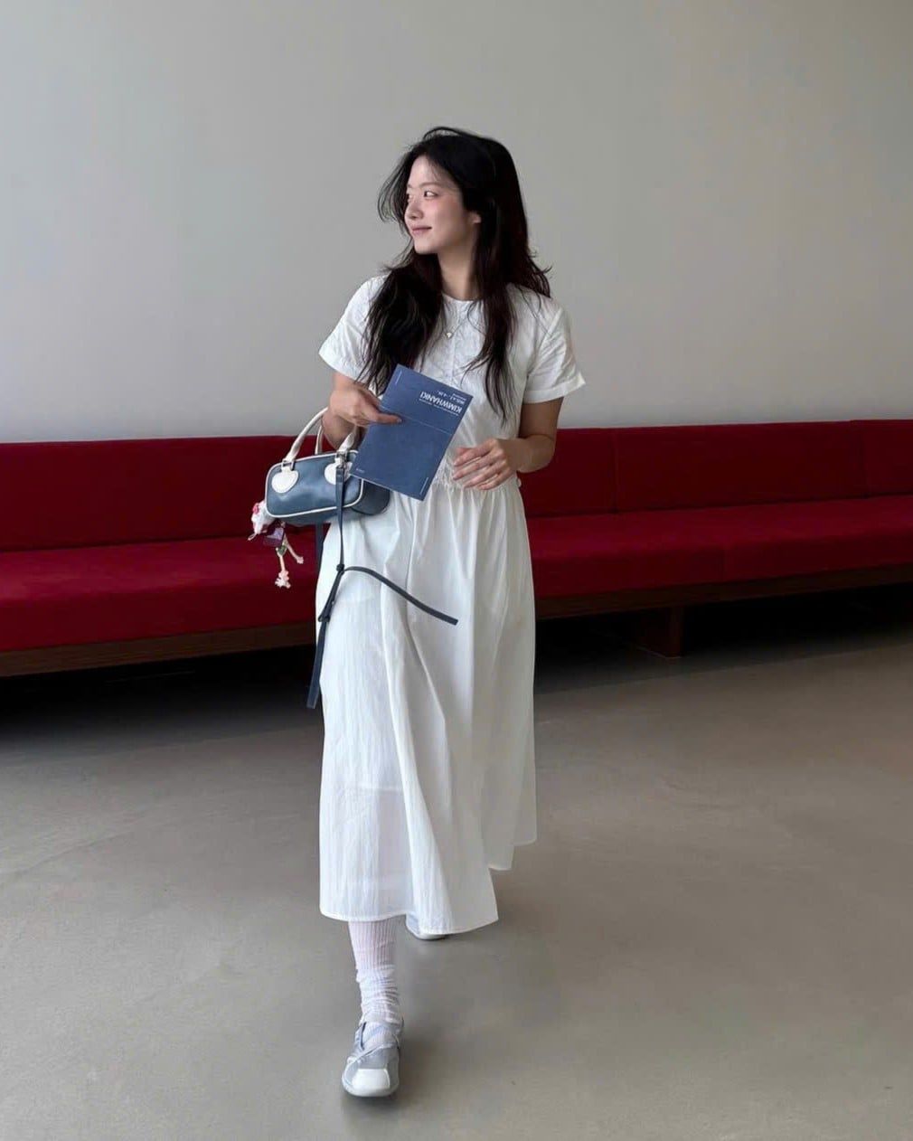  Túi Xách FindKapoor Korea - Heart Block Bag 22 Crinkled Blue 