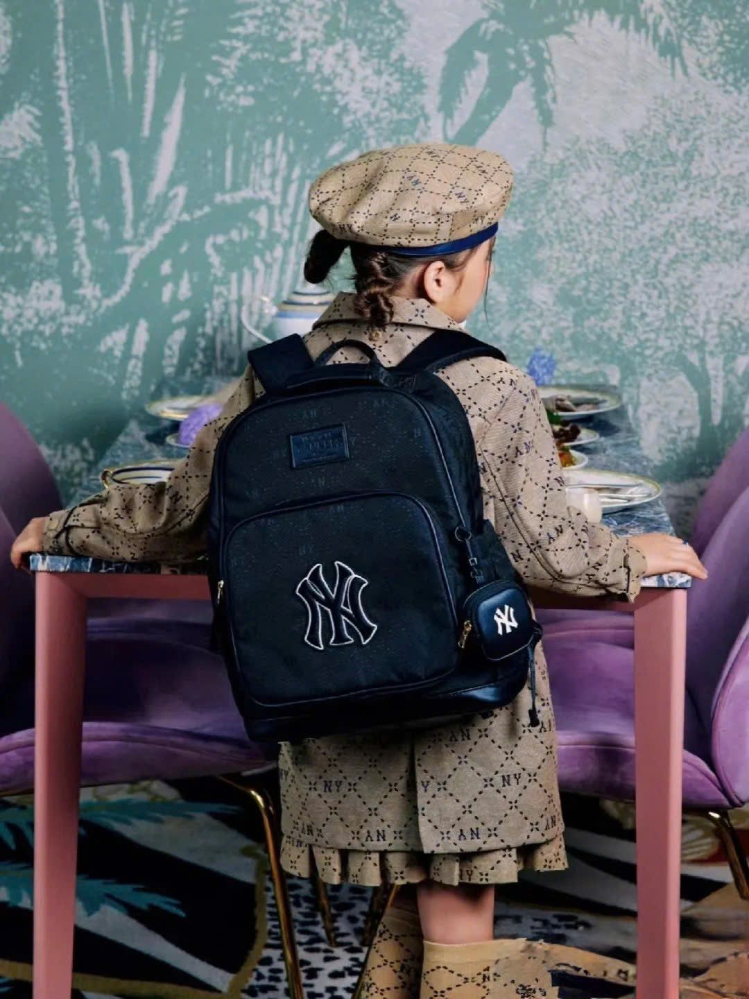  Balo MLB Korea - Diamond Monogram Tone-Tone Jacquard New York Yankees Black - 7ABKMD33N-50BKS 