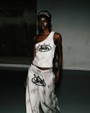  Áo Croptop [Nữ] Badblood - [w-tnk25-022] Ryan Patch One Shoulder Tank Washed White 