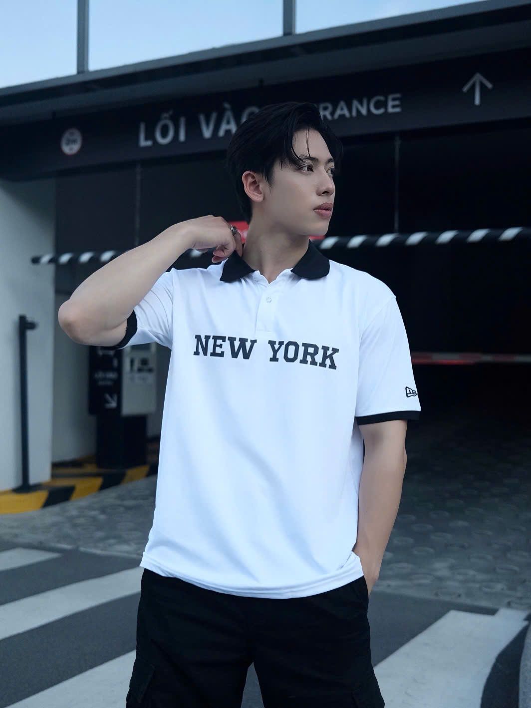  Áo Thun Polo New Era - [Unisex] NY Yankees Basic White/Black 