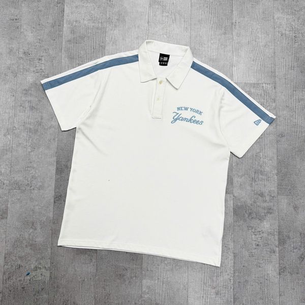 Áo Thun Polo New Era - [Unisex] NY Yankees Shoulder Line White