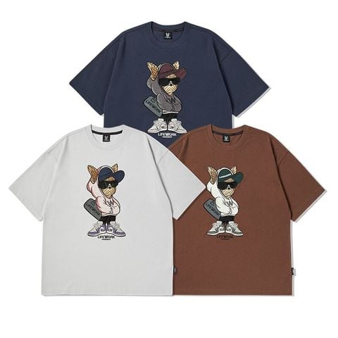 Áo thun Life Work [Unisex] - Duffle Bag Hipdog Applique Short Sleeve T-Shirt - LW252TS428