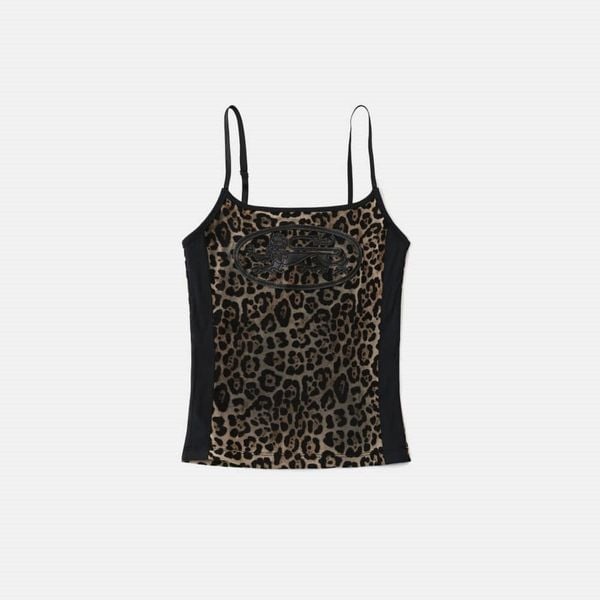 Áo Croptop [Nữ] Badblood - [w-tnk25-035] Mystic String Tank Brown Leopard