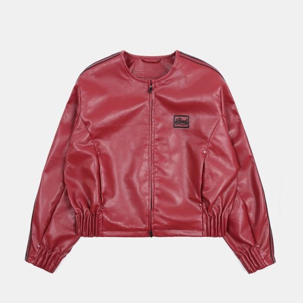 Áo Khoác [Unisex] Badblood - [w-jkt24-059] Billy Leather Collarless Jacket - Red