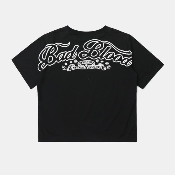 Áo Thun [Unisex] Badblood - [w-tee25-030] Mystic 1/2 Print T-Shirt Slim Fit Black