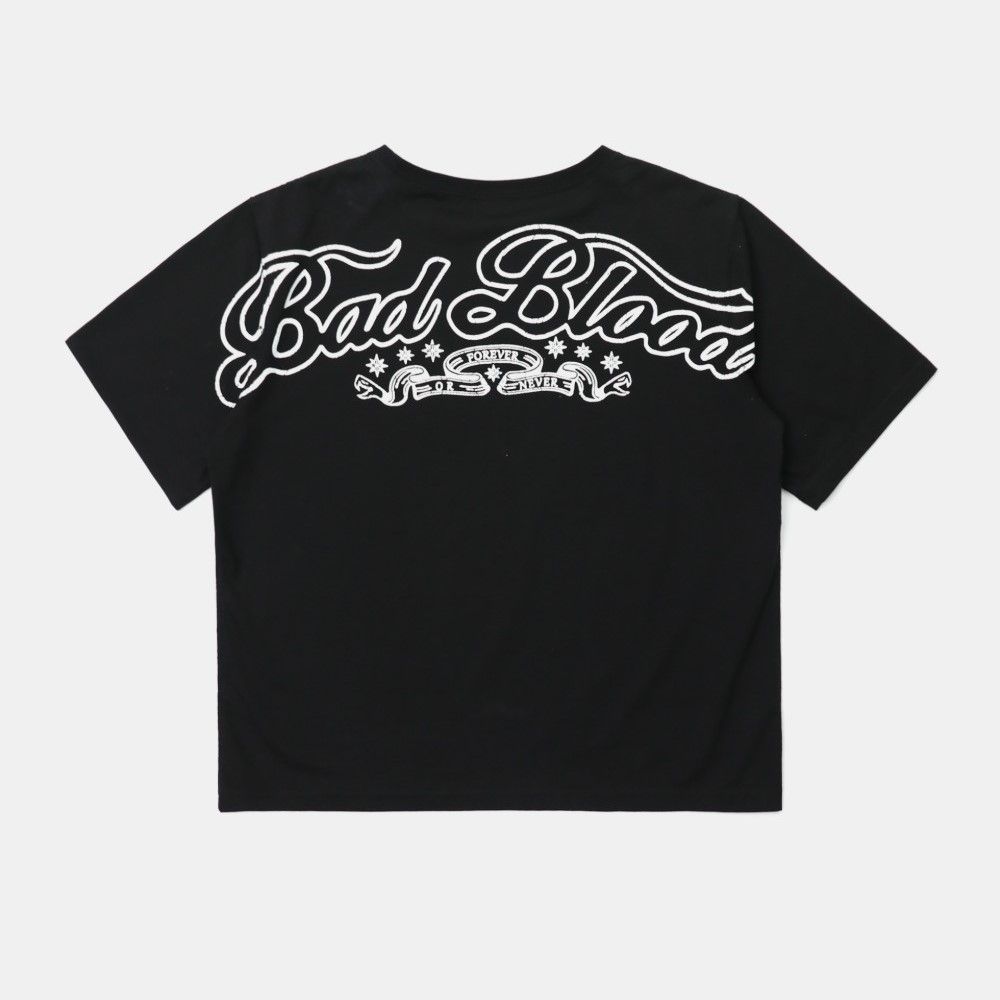  Áo Thun [Nữ] Badblood - [w-tee25-030] Mystic 1/2 Print T-Shirt Slim Fit Black 