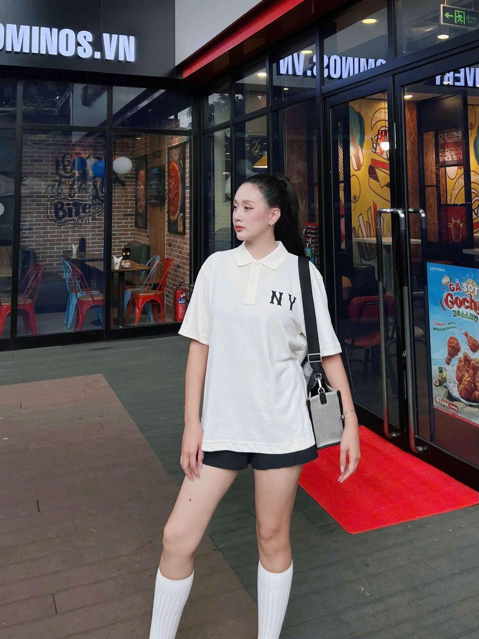  Áo Polo MLB [Unisex] - Basic Coopers Logo Overfit Collar T-Shirt New York Yankees - 3APQB0353-50CRS 