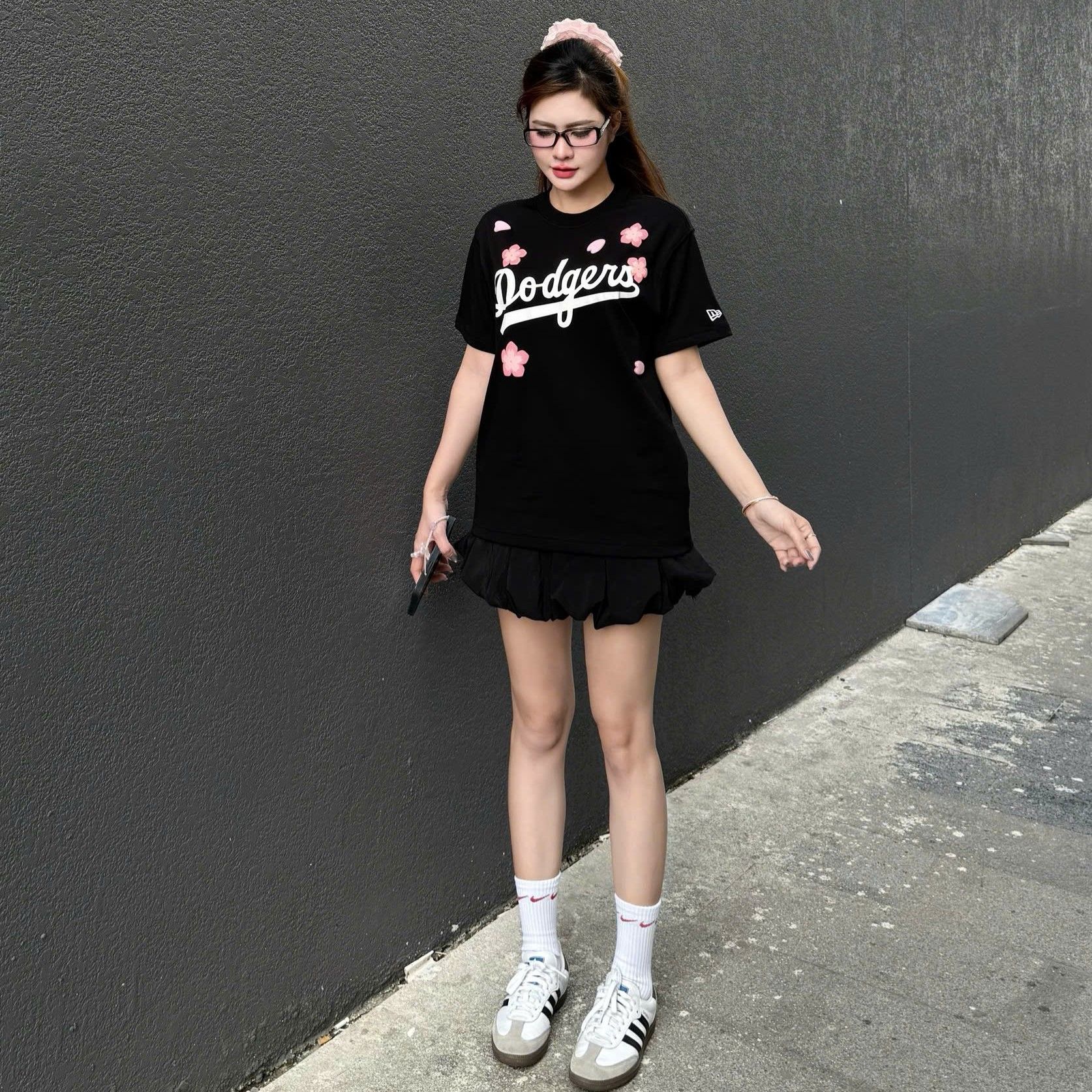  Áo Thun New Era - [Unisex] LA Dodgers Mini Peach Blossom White T-Shirt - 15565227 