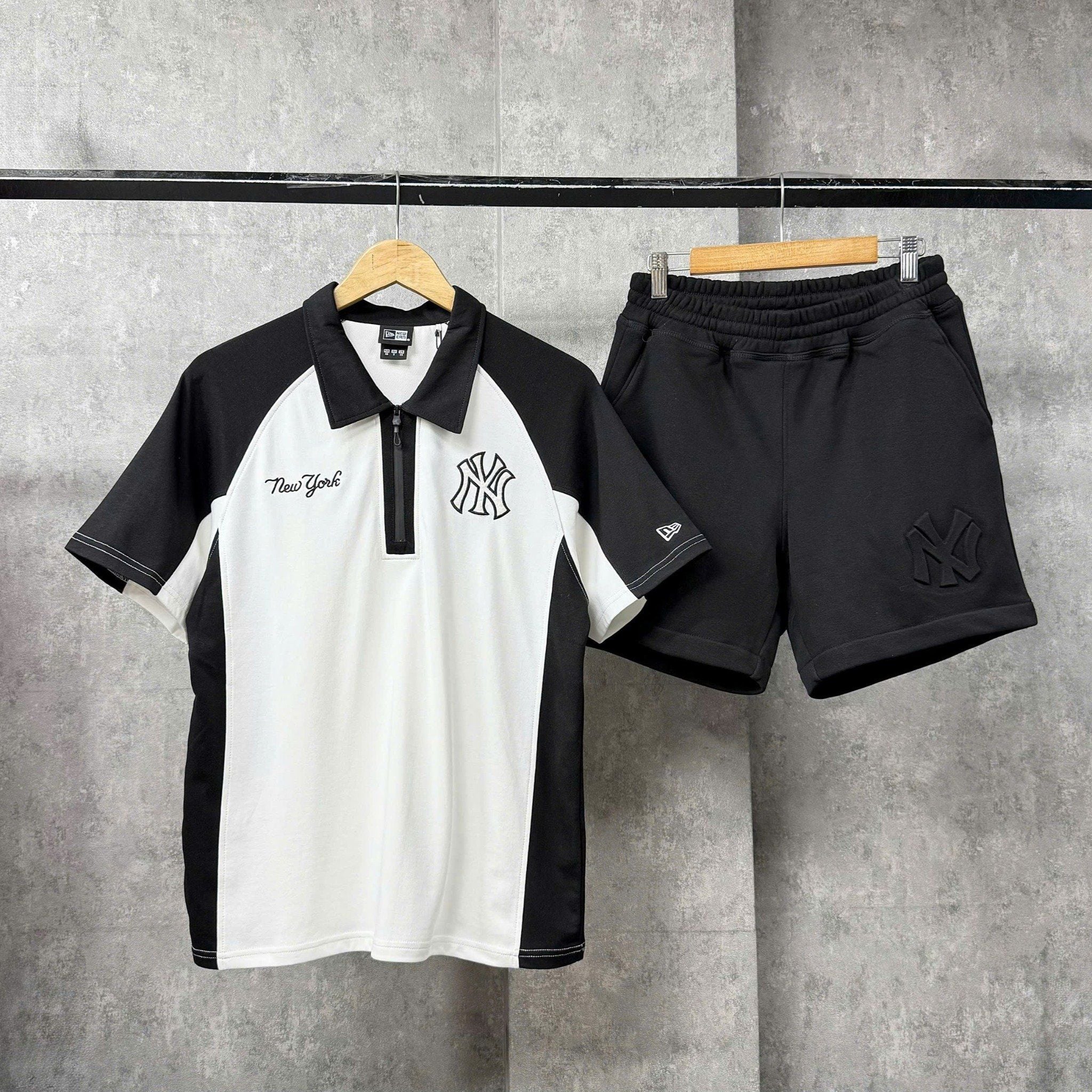  Áo Thun Polo New Era - [Unisex] NY Yankees Basic Zip Up Black/White 