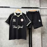  Áo Thun Polo New Era - [Unisex] NY Yankees Baseball Logo Polo Black - 14326525 