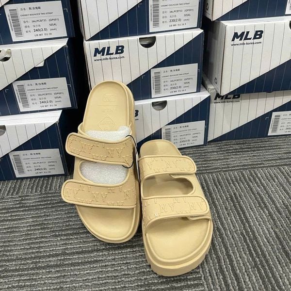  Dép MLB Chunky Bouncer Two Strap LA Dodgers Sand - 3ALPCBT33-50SAL 