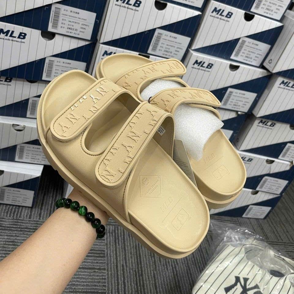  Dép MLB Chunky Bouncer Two Strap LA Dodgers Sand - 3ALPCBT33-50SAL 