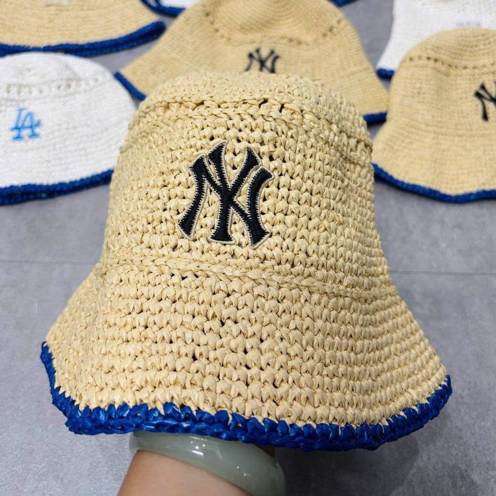  Nón Bucket MLB Raffia Crochet NY - 3AHTR0243-50BGL 