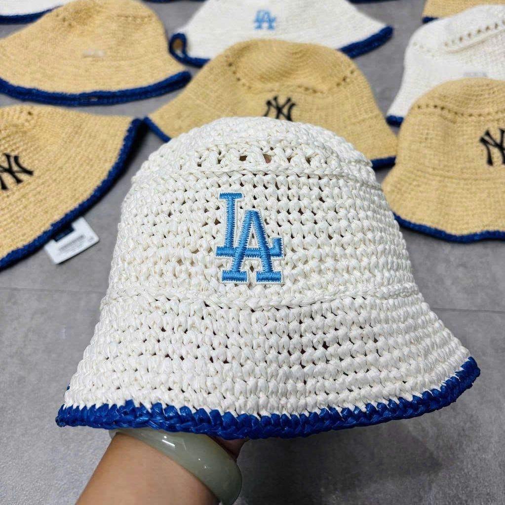  Nón Bucket MLB Raffia Crochet LA - 3AHTR0243-07IVS 