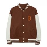  Áo Bomber MLB [Unisex] Wool Basic Varsity Jacket Boston - 3AJPV0634-43BRD 