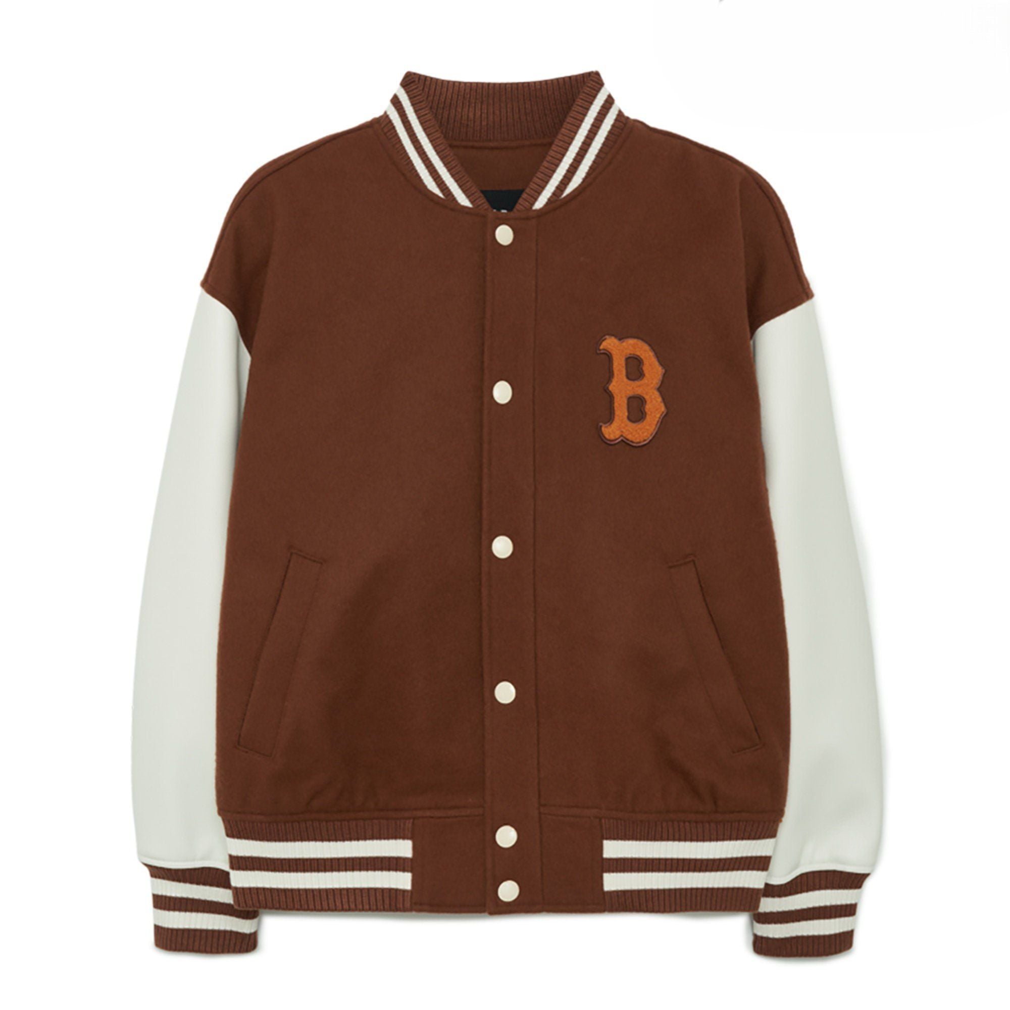  Áo Bomber MLB [Unisex] Wool Basic Varsity Jacket Boston - 3AJPV0634-43BRD 