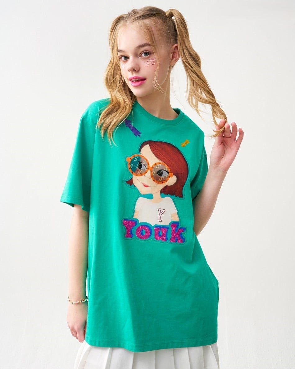  Áo Thun Youk Shim Won [Nữ] - Colorful Lia Green 