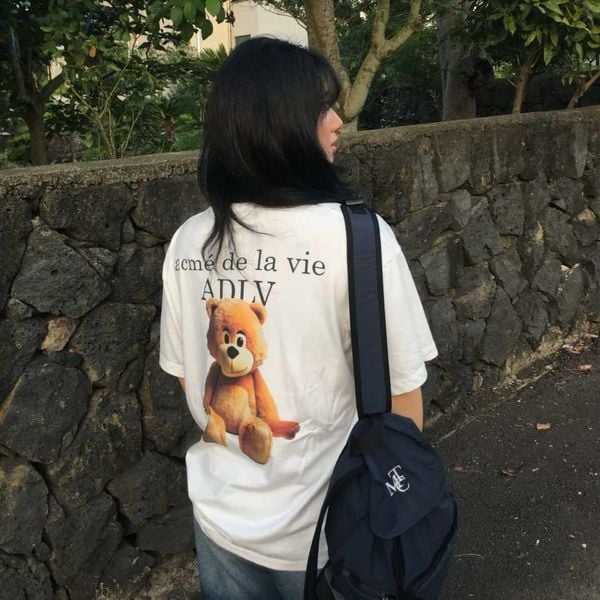 Áo thun [Unisex] ADLV - Acmédelavie AC Bear Basic Logo White