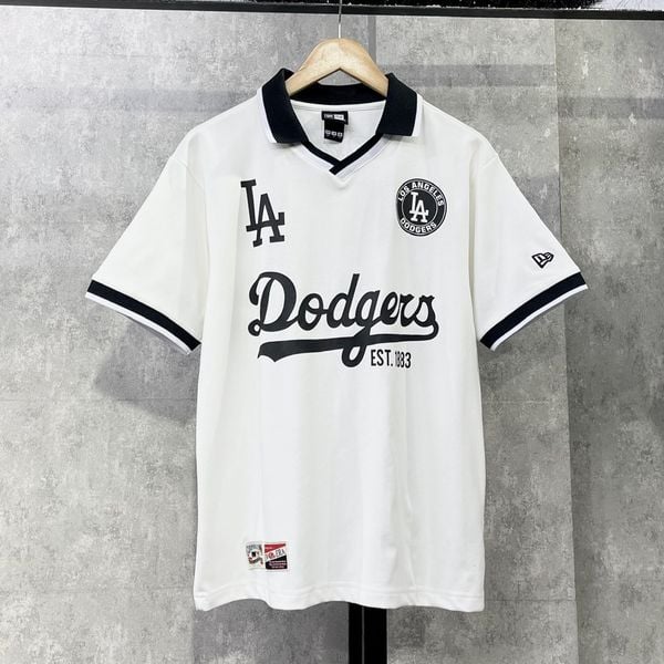 Áo Thun Polo New Era - [Unisex] LA Dodgers White/Black
