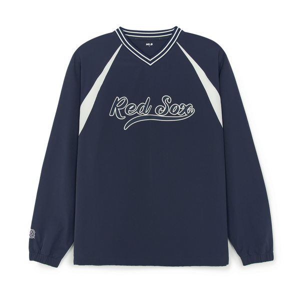 Áo Sweater MLB Korea - Varsity Sportive Curlsive Woven Boston Red Sox - 3AMTV1254-43NYS