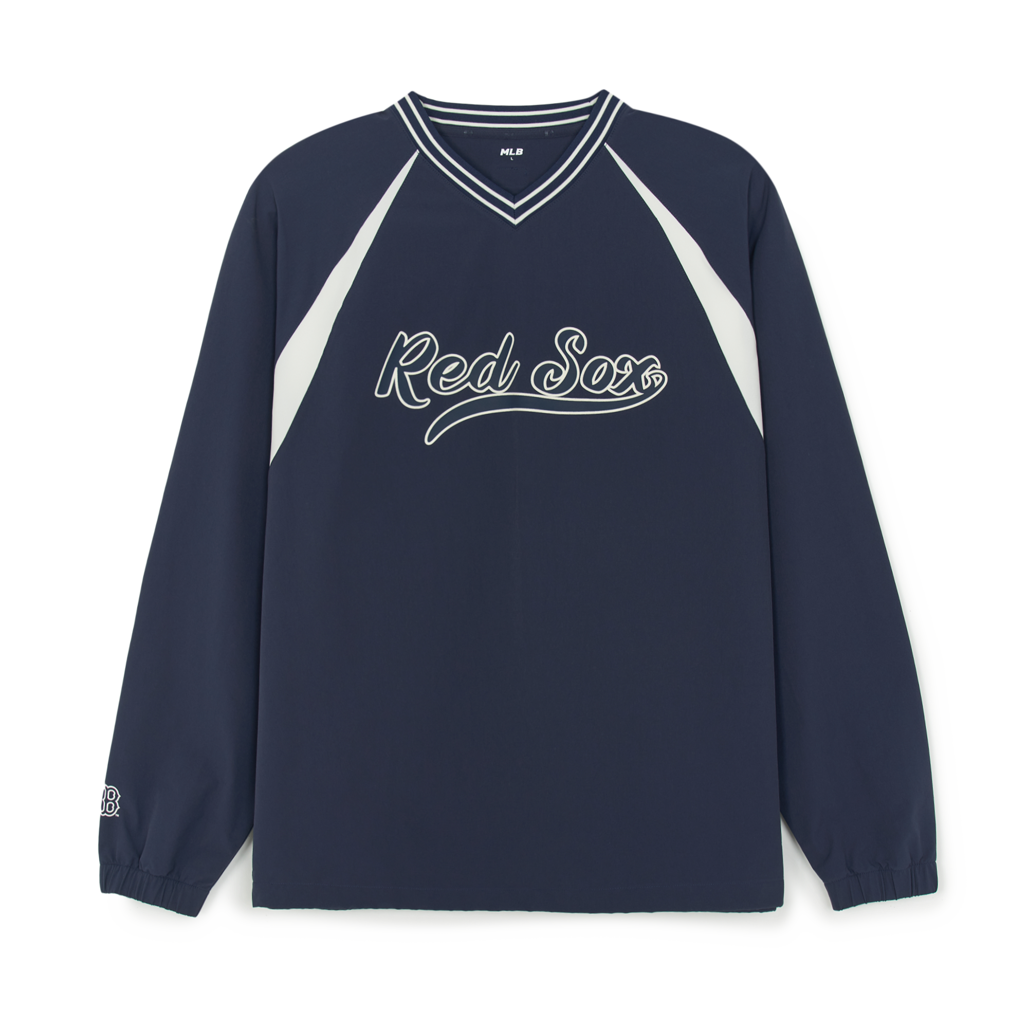  Áo Sweater MLB Korea - Varsity Sportive Curlsive Woven Boston Red Sox - 3AMTV1254-43NYS 