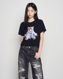  Áo thun [Nữ] ADLV - Acmédelavie Baby Face Monster Black 