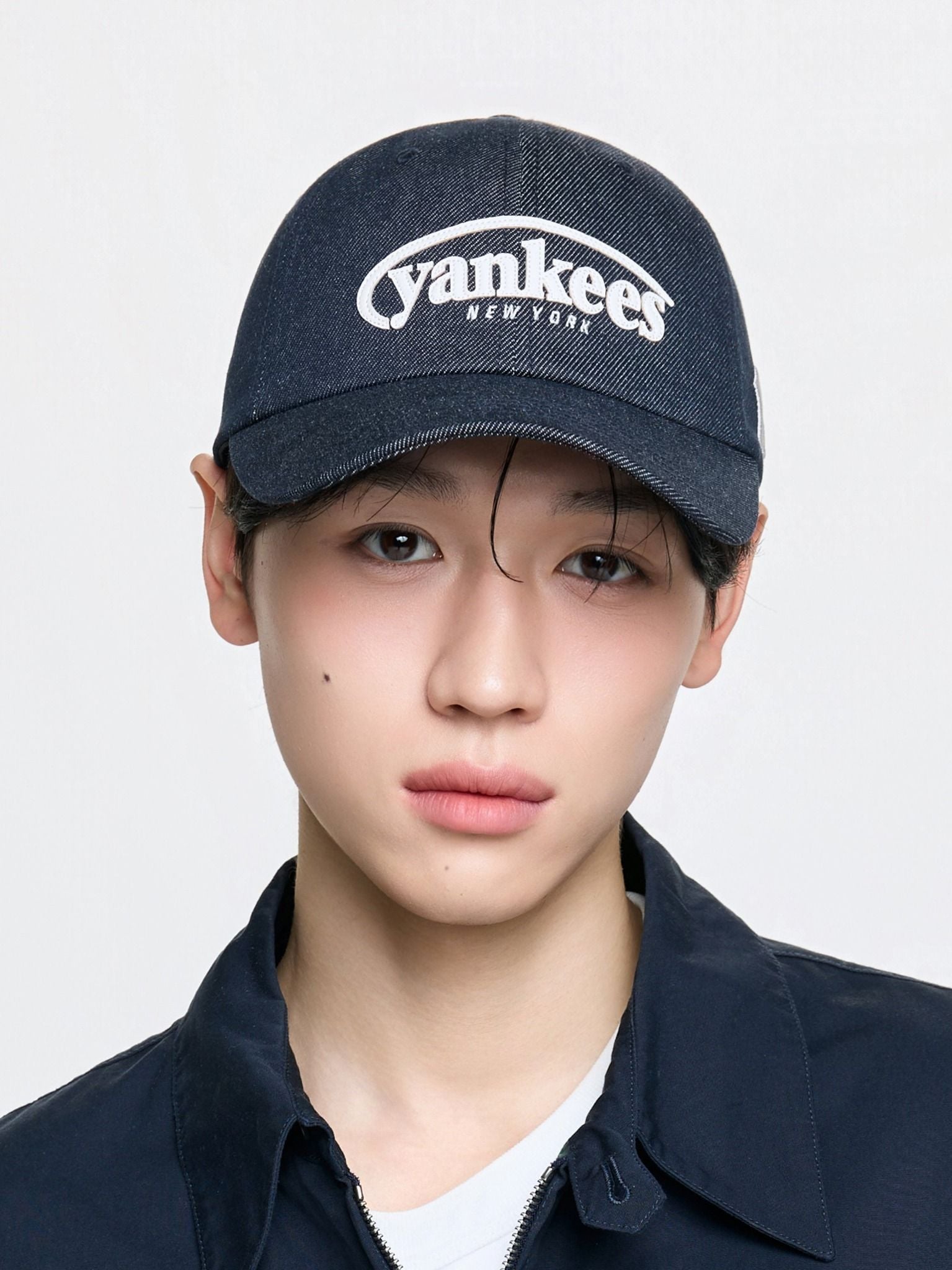  Nón MLB Korea - [Unisex] Vintage Denim Curve Logo Unstructured Ball Cap LA Dodgers - 3ACPV196N-50INS 