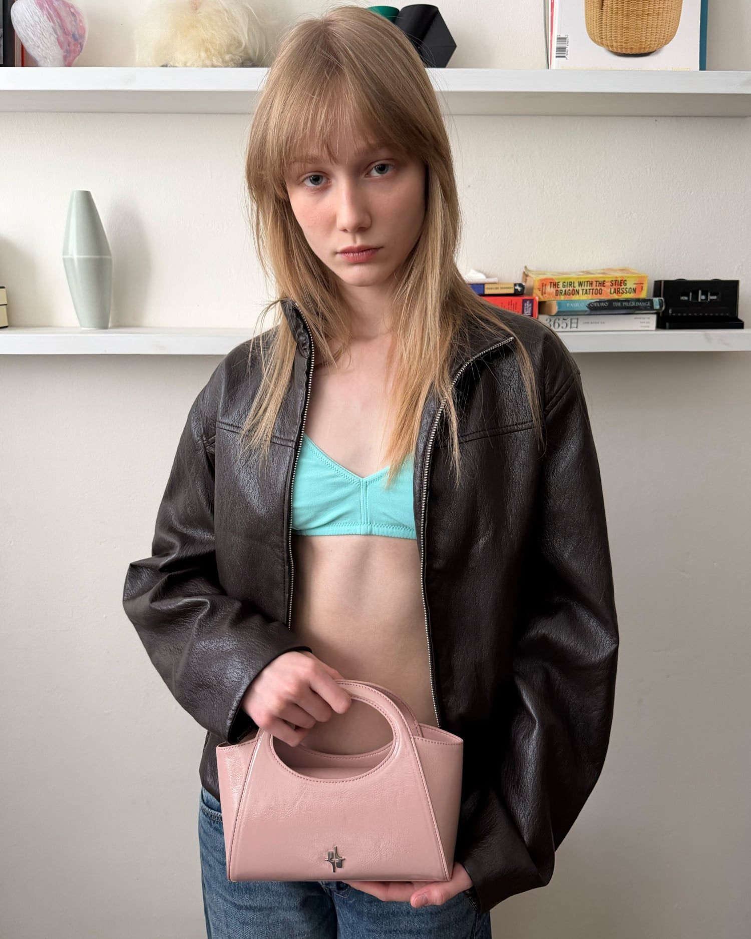  Túi Xách FindKapoor Korea - Market Bag 20 Enamel Dusty Pink 