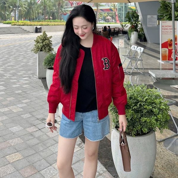 Áo Bomber MLB [Unisex] Basic Medium Logo Woven Padded Boston - 3AJPB0124-50RDD