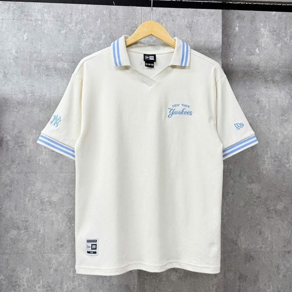 Áo Thun Polo New Era - [Unisex] NY Yankees Basic Logo Polo - White