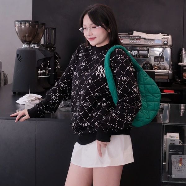  Áo Sweater MLB Korea - Dia Monogram Allover Jacquard NY Yankees - 3AMTM0134-50BKS 