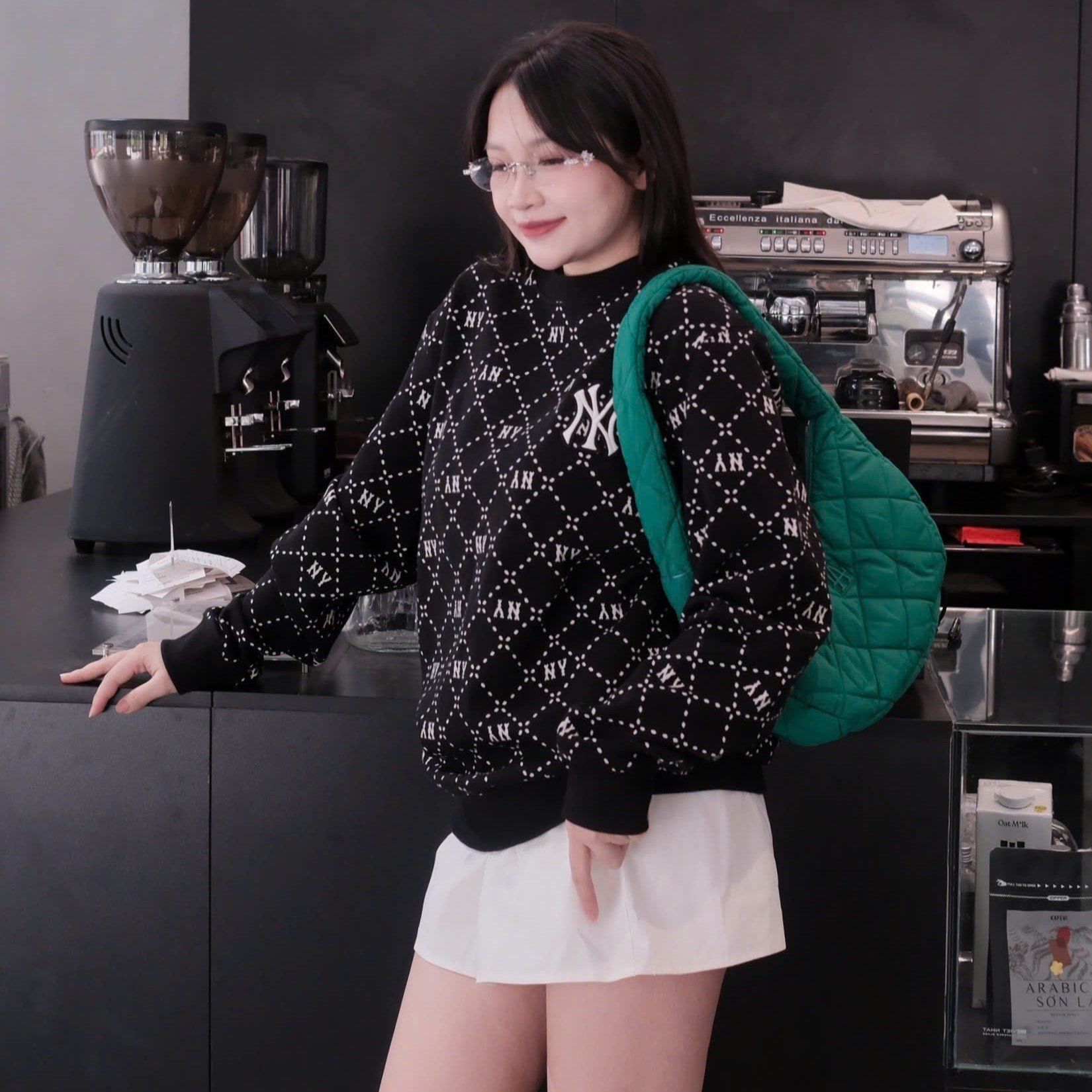  Áo Sweater MLB Korea - Dia Monogram Allover Jacquard NY Yankees - 3AMTM0134-50BKS 