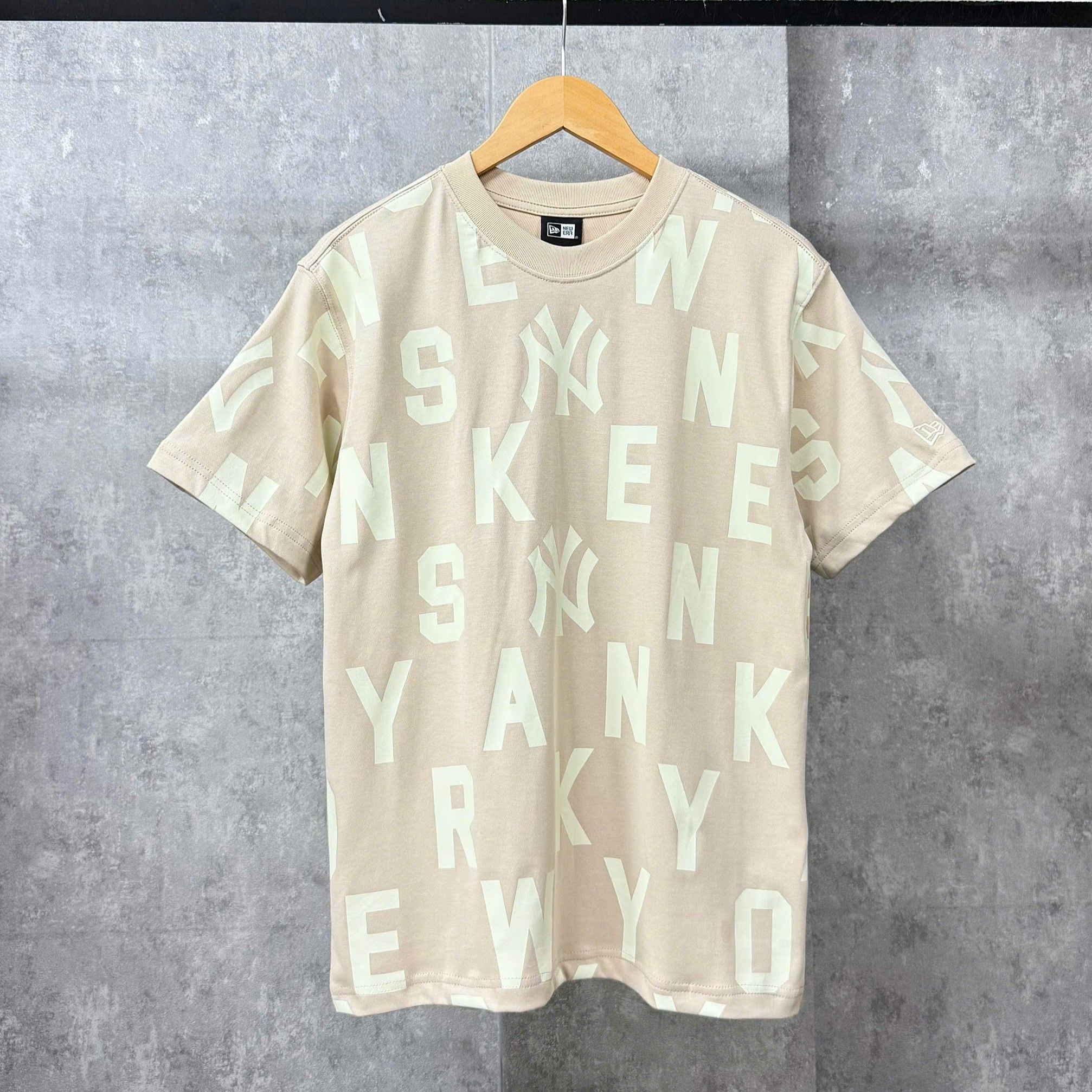 Áo Thun New Era - [Unisex] NY Monogram Yankees Beige T-Shirt - 12225660 