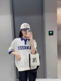  Túi Đeo Chéo MLB Korea - Basic Big Logo Knit Cross Bag NY Yankees Cream - 3ACRS034N-50CRD 