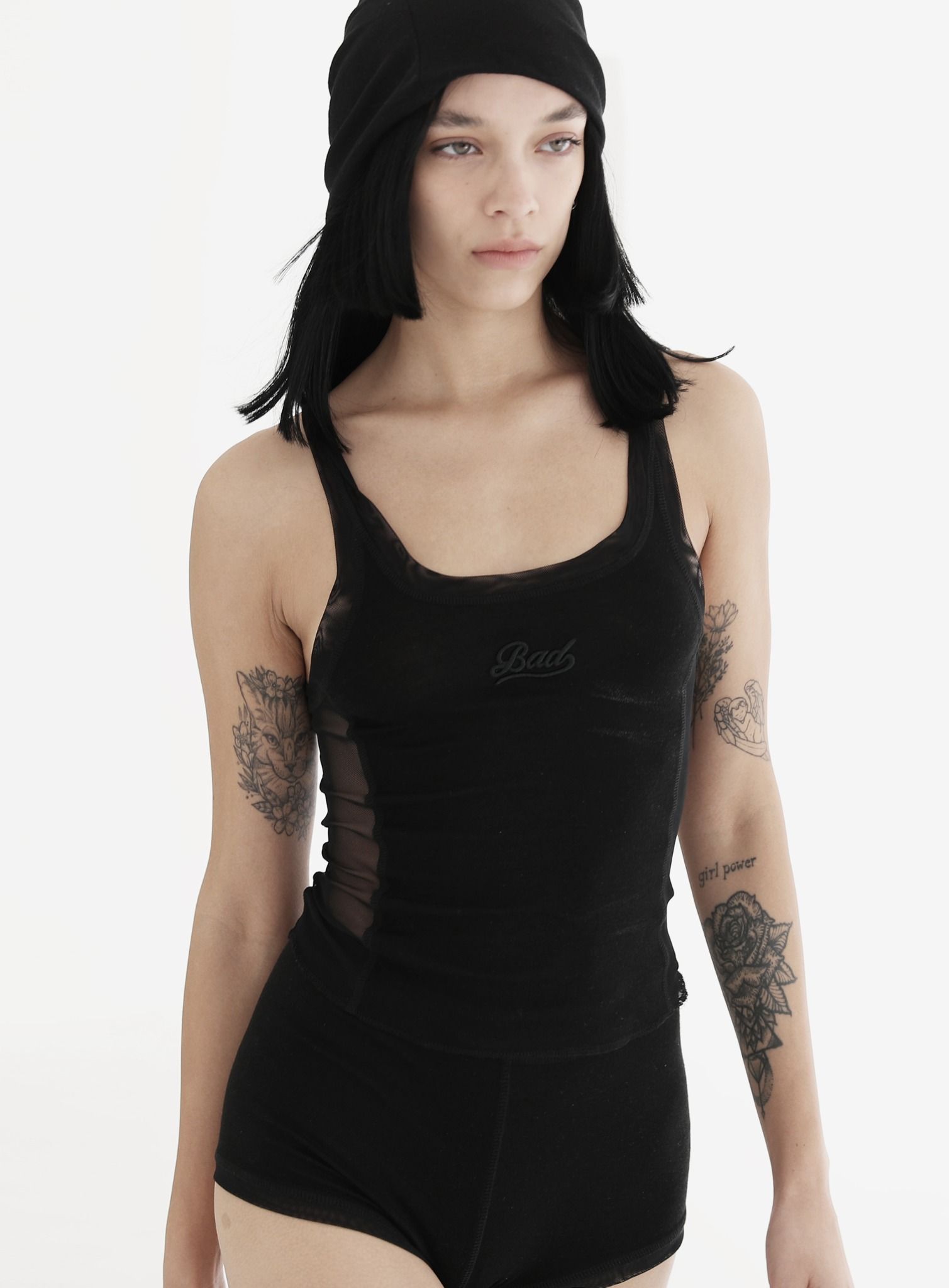  Áo Croptop [Nữ] Badblood - [w-tnk24-024] Second Skin Tank Top Black 