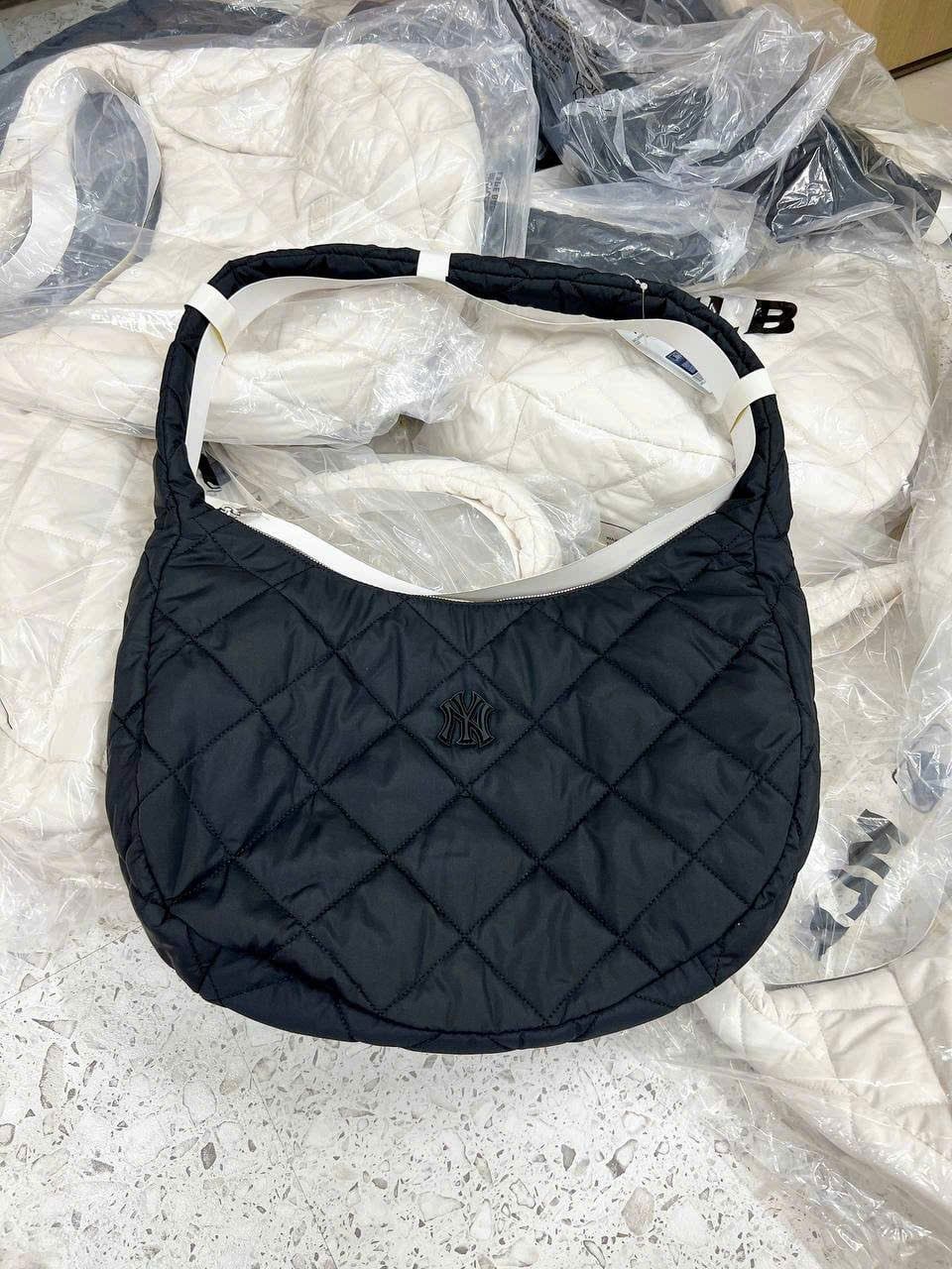  Túi Xách MLB Korea - Padding Quilted Large Hobo Bag - 3ABQL0936-50BKS 